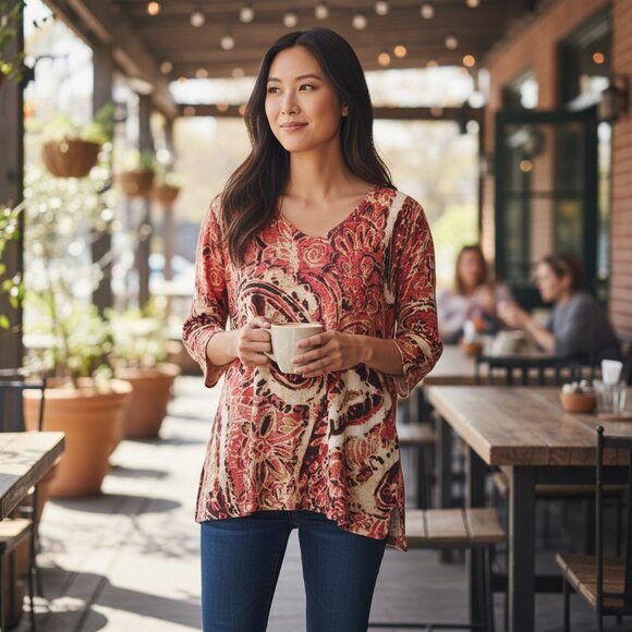 Jones NY Polyester Blend Tunic Size L - Picture 1 of 8